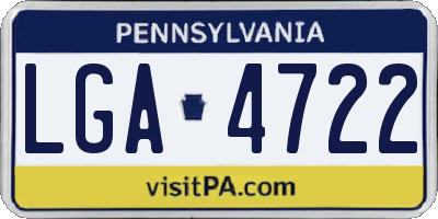 PA license plate LGA4722
