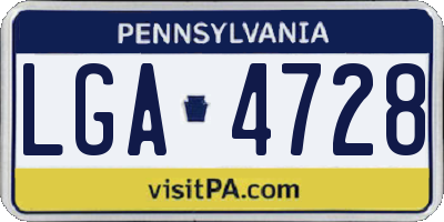 PA license plate LGA4728