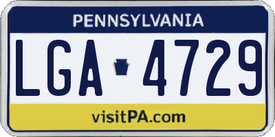 PA license plate LGA4729