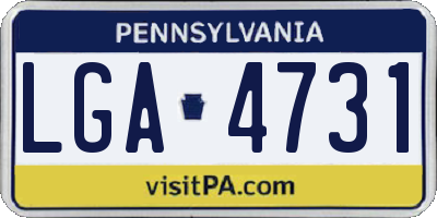 PA license plate LGA4731