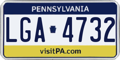 PA license plate LGA4732