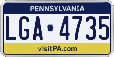 PA license plate LGA4735