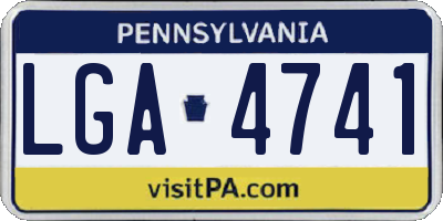 PA license plate LGA4741
