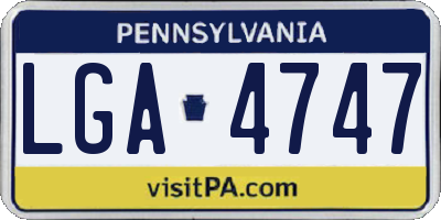 PA license plate LGA4747