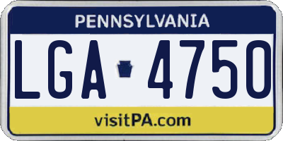 PA license plate LGA4750