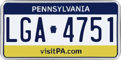 PA license plate LGA4751