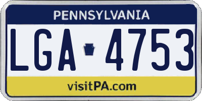 PA license plate LGA4753