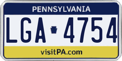 PA license plate LGA4754