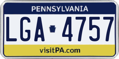 PA license plate LGA4757