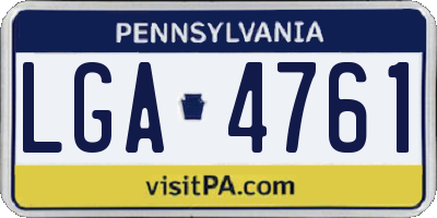 PA license plate LGA4761