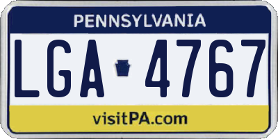 PA license plate LGA4767