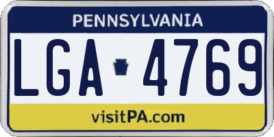 PA license plate LGA4769