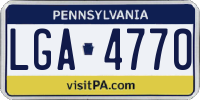 PA license plate LGA4770