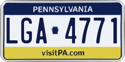 PA license plate LGA4771