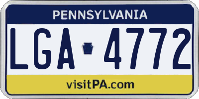 PA license plate LGA4772