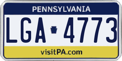 PA license plate LGA4773
