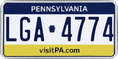 PA license plate LGA4774