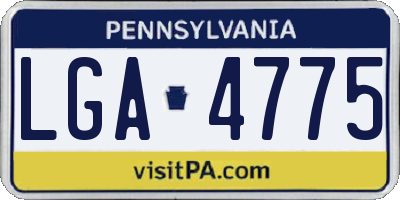 PA license plate LGA4775