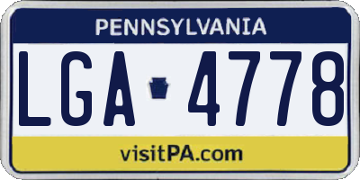 PA license plate LGA4778
