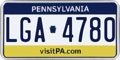 PA license plate LGA4780