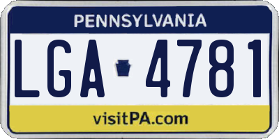 PA license plate LGA4781