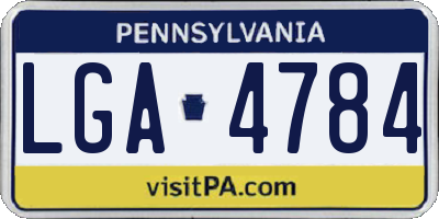 PA license plate LGA4784