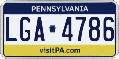 PA license plate LGA4786