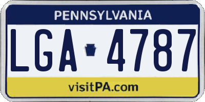 PA license plate LGA4787