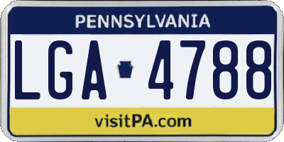 PA license plate LGA4788