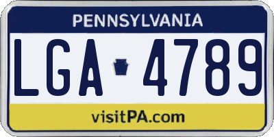 PA license plate LGA4789