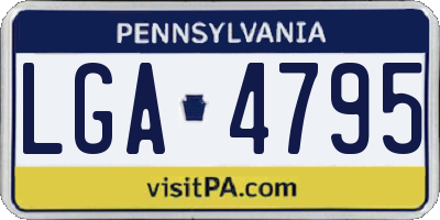 PA license plate LGA4795