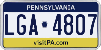 PA license plate LGA4807