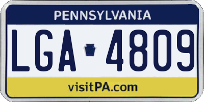 PA license plate LGA4809