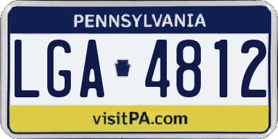 PA license plate LGA4812