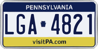 PA license plate LGA4821