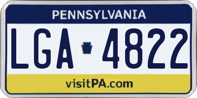 PA license plate LGA4822