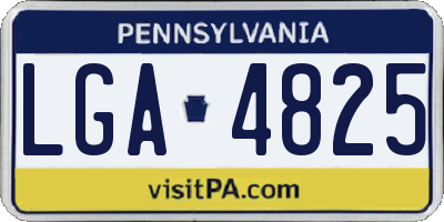 PA license plate LGA4825
