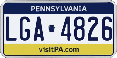 PA license plate LGA4826