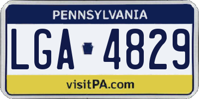 PA license plate LGA4829