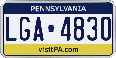 PA license plate LGA4830
