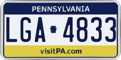 PA license plate LGA4833
