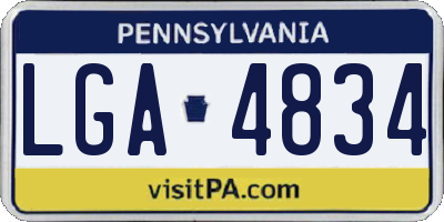 PA license plate LGA4834