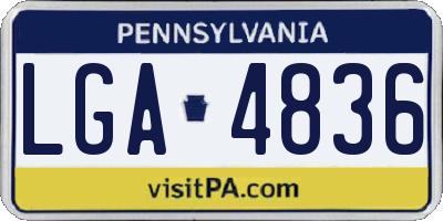 PA license plate LGA4836