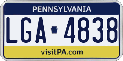 PA license plate LGA4838