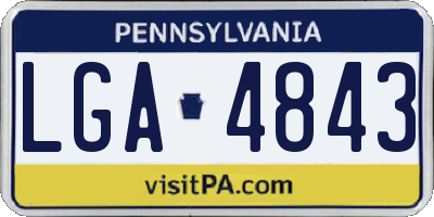 PA license plate LGA4843
