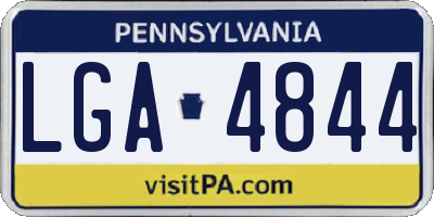 PA license plate LGA4844
