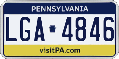 PA license plate LGA4846