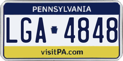 PA license plate LGA4848