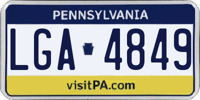 PA license plate LGA4849