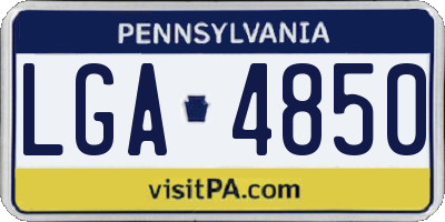 PA license plate LGA4850